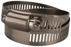 Value Collection - SAE Size 64, 2-1/2 to 4-1/2" Diam, Stainless Steel Worm Drive Clamp - 1/2" Wide, Material Grade 201 - Americas Tooling