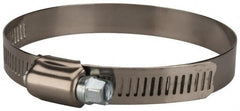 Value Collection - SAE Size 52, 2-3/4 to 3-3/4" Diam, Stainless Steel/Carbon Steel Worm Drive Clamp - 1/2" Wide, Material Grade 201 - Americas Tooling