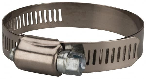 Value Collection - SAE Size 36, 1-3/4 to 2-3/4" Diam, Stainless Steel/Carbon Steel Worm Drive Clamp - 1/2" Wide, Material Grade 201 - Americas Tooling