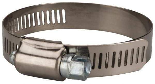 Value Collection - SAE Size 32, 1-1/2 to 2-1/2" Diam, Stainless Steel/Carbon Steel Worm Drive Clamp - 1/2" Wide, Material Grade 201 - Americas Tooling