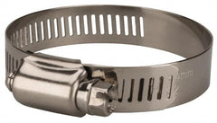 Value Collection - SAE Size 28, 1-1/4 to 2-1/4" Diam, Stainless Steel/Carbon Steel Worm Drive Clamp - 1/2" Wide, Material Grade 201 - Americas Tooling