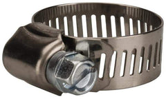 Value Collection - SAE Size 12, 1/2 to 1-1/4" Diam, Stainless Steel/Carbon Steel Worm Drive Clamp - 1/2" Wide, Material Grade 201 - Americas Tooling