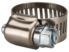 Value Collection - SAE Size 10, 1/2 to 1-1/16" Diam, Stainless Steel/Carbon Steel Worm Drive Clamp - 1/2" Wide, Material Grade 201 - Americas Tooling