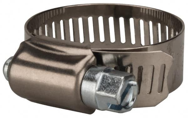 Value Collection - SAE Size 16, 11/16 to 1-1/2" Diam, Stainless Steel/Carbon Steel Worm Drive Clamp - 1/2" Wide, Material Grade 201 - Americas Tooling