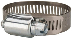 Value Collection - SAE Size 24, 1 to 2" Diam, Stainless Steel/Carbon Steel Worm Drive Clamp - 1/2" Wide, Material Grade 201 - Americas Tooling