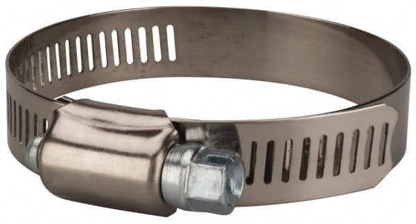 Value Collection - SAE Size 40, 2 to 3" Diam, Stainless Steel/Carbon Steel Worm Drive Clamp - 1/2" Wide, Material Grade 201 - Americas Tooling