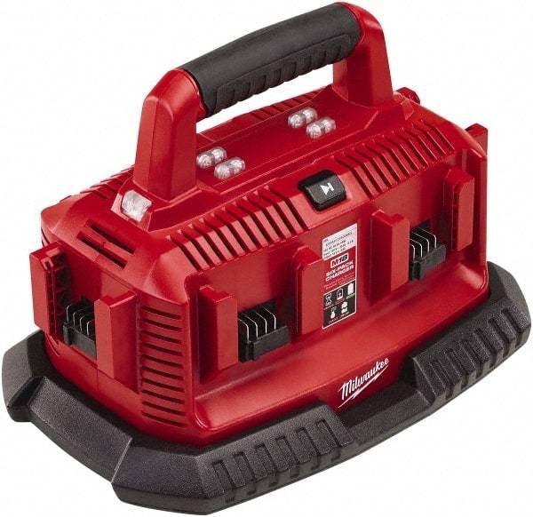 Milwaukee Tool - 18 Volt, 6 Battery Lithium-Ion Power Tool Charger - 30 min to 1 hr to Charge, Pass Through Plug Power Source - Americas Tooling