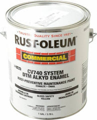 Rust-Oleum - 1 Gal Safety Yellow Gloss Finish Alkyd Enamel Paint - 278 to 509 Sq Ft per Gal, Interior/Exterior, Direct to Metal, <100 gL VOC Compliance - Americas Tooling