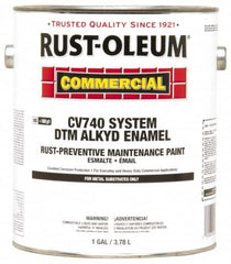 Rust-Oleum - 1 Gal Safety Red Gloss Finish Alkyd Enamel Paint - 278 to 509 Sq Ft per Gal, Interior/Exterior, Direct to Metal, <100 gL VOC Compliance - Americas Tooling