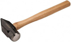 Paramount - 3 Lb Head Blacksmith's Hammer - 14-1/2" OAL, 12" Long Wood Handle, 2-1/4" Face Diam - Americas Tooling