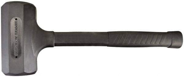 Paramount - 52 oz Head 2-1/8" Face Diam Rubber Dead Blow Hammer - 14-5/8" OAL, Rubber-Covered Steel Handle - Americas Tooling