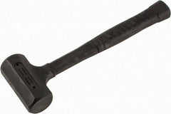 Paramount - 18 oz Head 1-1/2" Face Diam Rubber Dead Blow Hammer - 11-1/4" OAL, Rubber-Covered Steel Handle - Americas Tooling