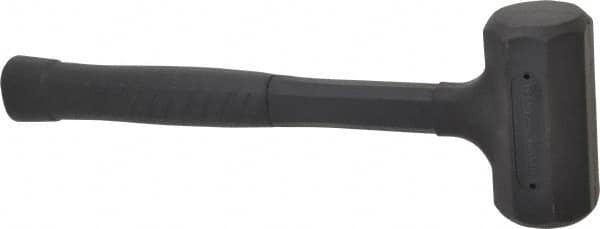 Paramount - 37 oz Head 1-3/4" Face Diam Rubber Dead Blow Hammer - 13-3/4" OAL, Rubber-Covered Steel Handle - Americas Tooling