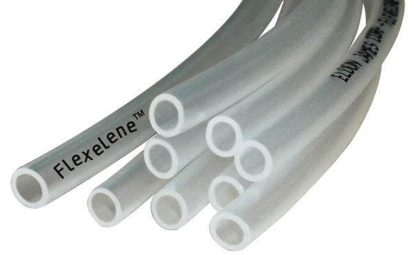 Made in USA - 1/4" ID x 3/8" OD, 1/16" Wall Thickness, 100' Long, Polyethylene Tube - Transparent Clear, 73 Max psi, 92 Shore A Hardness, -40 to 170°F - Americas Tooling