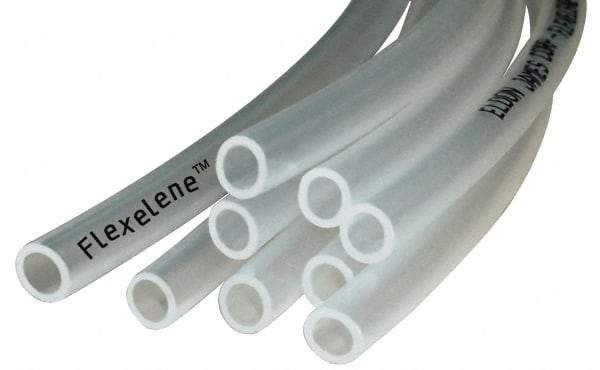Made in USA - 3/16" ID x 5/16" OD, 1/16" Wall Thickness, 100' Long, Polyethylene Tube - Transparent Clear, 96 Max psi, 92 Shore A Hardness, -40 to 170°F - Americas Tooling