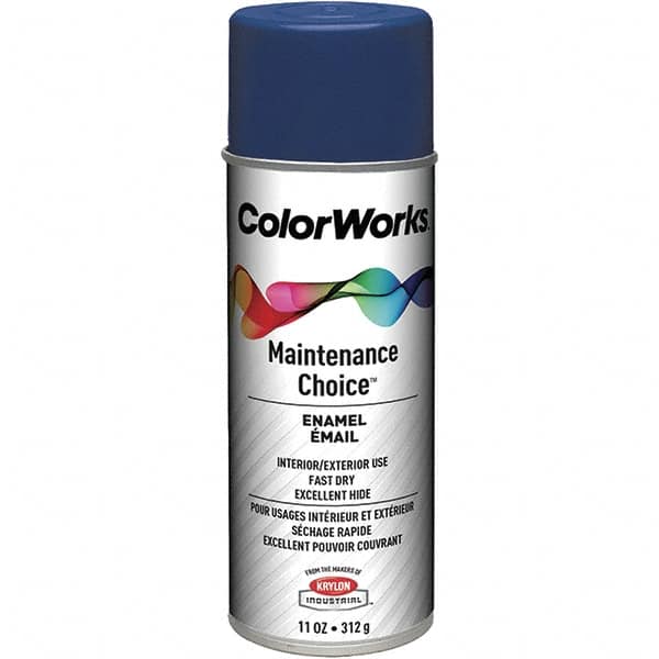 Krylon - Navy Blue, Enamel Spray Paint - 15 to 18 Sq Ft per Can, 16 oz Container, Use on General Industrial Maintenance & Touch-up Work - Americas Tooling