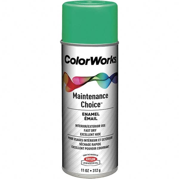 Krylon - Safety Green, Enamel Spray Paint - 15 to 18 Sq Ft per Can, 16 oz Container, Use on General Industrial Maintenance & Touch-up Work - Americas Tooling