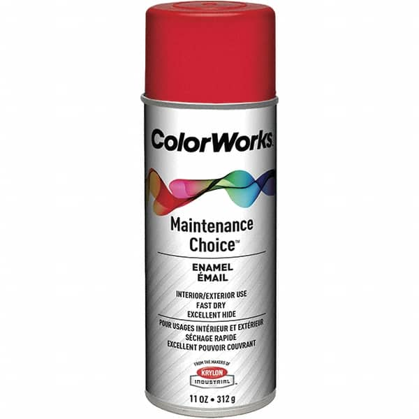 Krylon - Safety Red, Enamel Spray Paint - 15 to 18 Sq Ft per Can, 16 oz Container, Use on General Industrial Maintenance & Touch-up Work - Americas Tooling