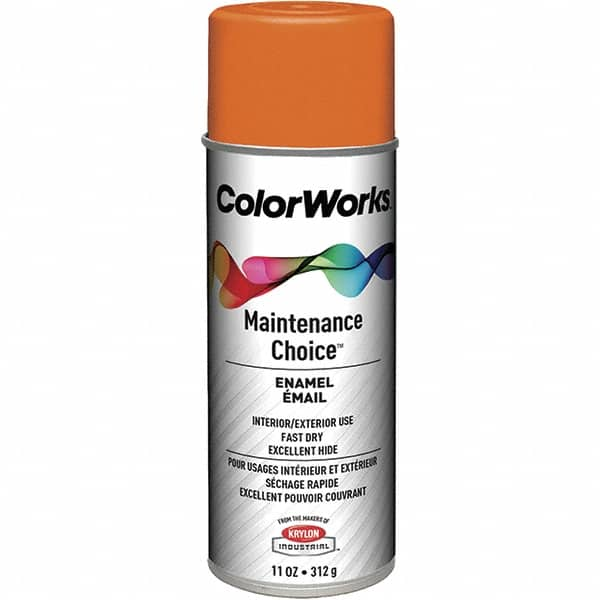 Krylon - Safety Orange, Enamel Spray Paint - 15 to 18 Sq Ft per Can, 16 oz Container, Use on General Industrial Maintenance & Touch-up Work - Americas Tooling