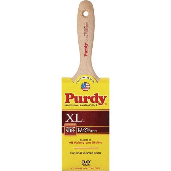 Purdy - 3" Flat Synthetic General Purpose Paint Brush - 3-7/16" Bristle Length, 6" Wood Beavertail Handle - Americas Tooling