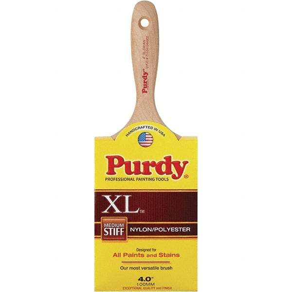 Purdy - 4" Synthetic General Purpose Paint Brush - 3-15/16" Bristle Length, 6" Wood Beavertail Handle - Americas Tooling