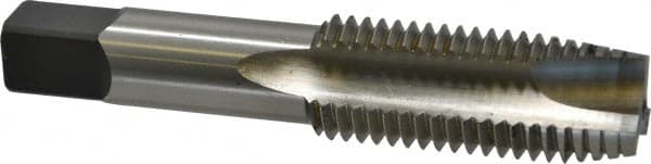 Hertel - 1-8 UNC, 3 Flute, Bright Finish, High Speed Steel Spiral Point Tap - Plug Chamfer, Right Hand Thread, 5-1/8" OAL, 3B Class of Fit - Exact Industrial Supply