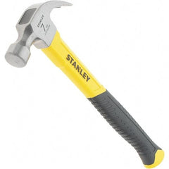 Stanley - 7 oz Head, Straight Rip Claw Hammer - 11.81" OAL, Steel Head, 0.91" Face Diam, Smooth Face, Fiberglass Handle with Rubber Grip - Americas Tooling