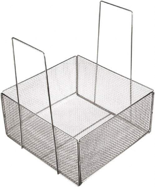 Marlin Steel Wire Products - 18" Deep, Rectangular Stainless Steel Mesh Basket - 18" Wide x 9" High - Americas Tooling