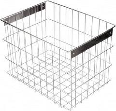 Marlin Steel Wire Products - 16-1/2" Deep, Rectangular Stainless Steel Wire Basket - 11-3/4" Wide x 12-1/4" High - Americas Tooling