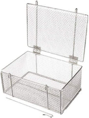 Marlin Steel Wire Products - 10" Deep, Rectangular Stainless Steel Wire Basket - 14" Wide x 6-9/16" High - Americas Tooling