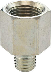 Umeta - Straight Head Angle, 1/4-28 PTF Steel Grease Fitting Adapter - 1/2" Hex, 3/4" Overall Height, Zinc Plated Finish - Americas Tooling