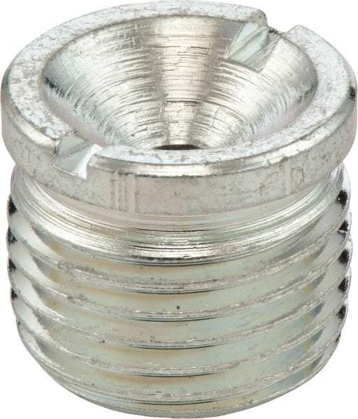 Umeta - Straight Head Angle, 1/8 NPTF Steel Flush-Style Grease Fitting - 0.3594" Overall Height, Zinc Plated Finish - Americas Tooling