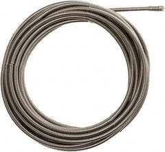 Milwaukee Tool - 3/8" x 25' Drain Cleaning Machine Cable - Inner Core, 1-1/4" to 2-1/2" Pipe, Use with Milwaukee M18 Drain Snakes - Americas Tooling