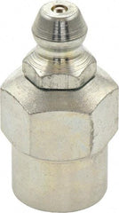 Umeta - Straight Head Angle, 1/8 PTF Steel Standard Grease Fitting - 1/2" Hex, 1" Overall Height, Zinc Plated Finish - Americas Tooling