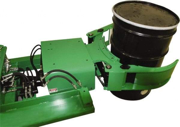 Valley Craft - 2,000 Lb Load Capacity, 30, 55 & 85 Gal Forklift Drum Rotator - Steel Wheels - Americas Tooling