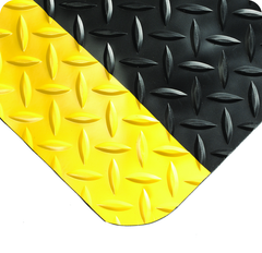 UltraSoft Diamond Plate Floor Mat - 3' x 5' x 15/16" Thick - (Black/Yellow Diamond Plate) - Americas Tooling