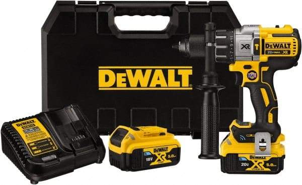 DeWALT - 20 Volt 1/2" Keyless Chuck Cordless Hammer Drill - 0 to 3,850 BPM, 0 to 2,000 RPM, Reversible - Americas Tooling