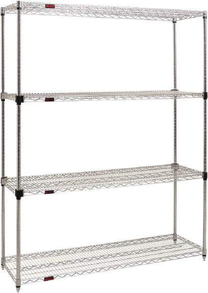 Eagle MHC - 4 Shelf Eagle MHC Wire Shelving - Starter Unit - 72" Wide x 18" Deep x 74" High, - Americas Tooling