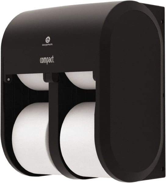 Georgia Pacific - Coreless Four Roll Plastic Toilet Tissue Dispenser - 11-3/4" Wide x 13-1/4" High x 6.9" Deep, Black - Americas Tooling