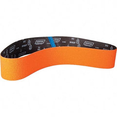 Norton - 4" Wide x 60" OAL, 120 Grit, Ceramic Abrasive Belt - Ceramic, Coated, Y Weighted Cloth Backing - Americas Tooling