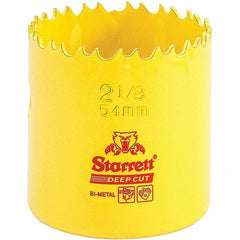 Starrett - 2-1/8" Diam, 2" Cutting Depth, Hole Saw - High Speed Steel Saw, Toothed Edge - Americas Tooling