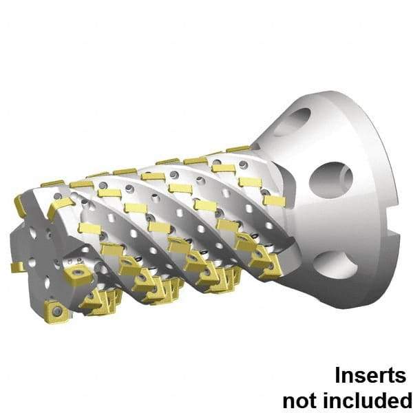 Kennametal - 65 Inserts, 3" Cut Diam, 46.2mm Arbor Diam, 5.262" Max Depth of Cut, Indexable Square-Shoulder Face Mill - 0° Lead Angle, 7-1/2" High, SNHJ1206.. Insert Compatibility, Through Coolant, Series HARVI Ultra 8X - Americas Tooling