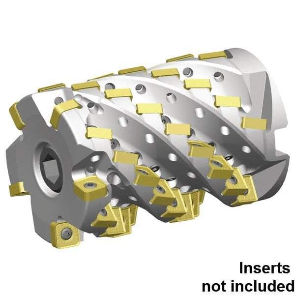 Kennametal - 40 Inserts, 3" Cut Diam, 1-1/4" Arbor Diam, 3.052" Max Depth of Cut, Indexable Square-Shoulder Face Mill - 0° Lead Angle, 3-1/2" High, SNHJ1206.. Insert Compatibility, Through Coolant, Series HARVI Ultra 8X - Americas Tooling