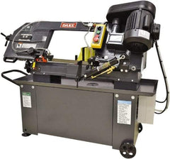 Dake - 9 x 12" Max Capacity, Manual Step Pulley Horizontal Bandsaw - 98 to 328 SFPM Blade Speed, 110 Volts, 45°, 1 hp, 1 Phase - Americas Tooling