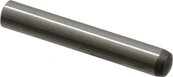 Made in USA - 2.5mm Diam x 16mm Pin Length 416 Stainless Steel Precision Dowel Pin - C 36-42 Hardness, 1 Beveled & 1 Rounded End - Americas Tooling