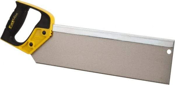 Stanley - 14" Hardened Steel Blade Back Saw - Plastic Handle, Closed Grip, 18" OAL - Americas Tooling