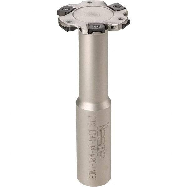 Iscar - Shank Connection, 7/8" Depth of Cut, 2-1/2" Cutter Diam, 5 Tooth Indexable Slotting Cutter - 3/4" Shank Diam, ETS-LN08 Toolholder, LNET 08 Insert, Right Hand Cutting Direction - Americas Tooling