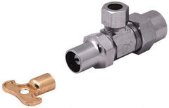 Legend Valve - NPT 1/2 Inlet, 110 Max psi, Chrome Finish, Rubber Water Supply Stop Valve - 3/8 Compression Outlet, Angle, Silver Handle, For Use with Potable Water Applications - Americas Tooling