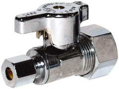 Legend Valve - NPT 1/2 Inlet, 125 Max psi, Chrome Finish, Carbon Steel Water Supply Stop Valve - 1/2 Compression Outlet, Angle, Silver Handle, For Use with Potable Water Applications - Americas Tooling