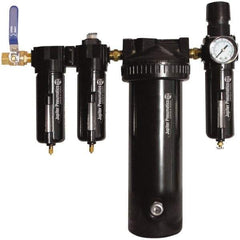 PRO-SOURCE - 25 CFM at 100 psi Inlet, 5 Stage Heavy-Duty Desiccant Dryer - 1/2" NPT Inlet/Outlet x 15" Long x 5-1/2" Wide x 16" High - Americas Tooling